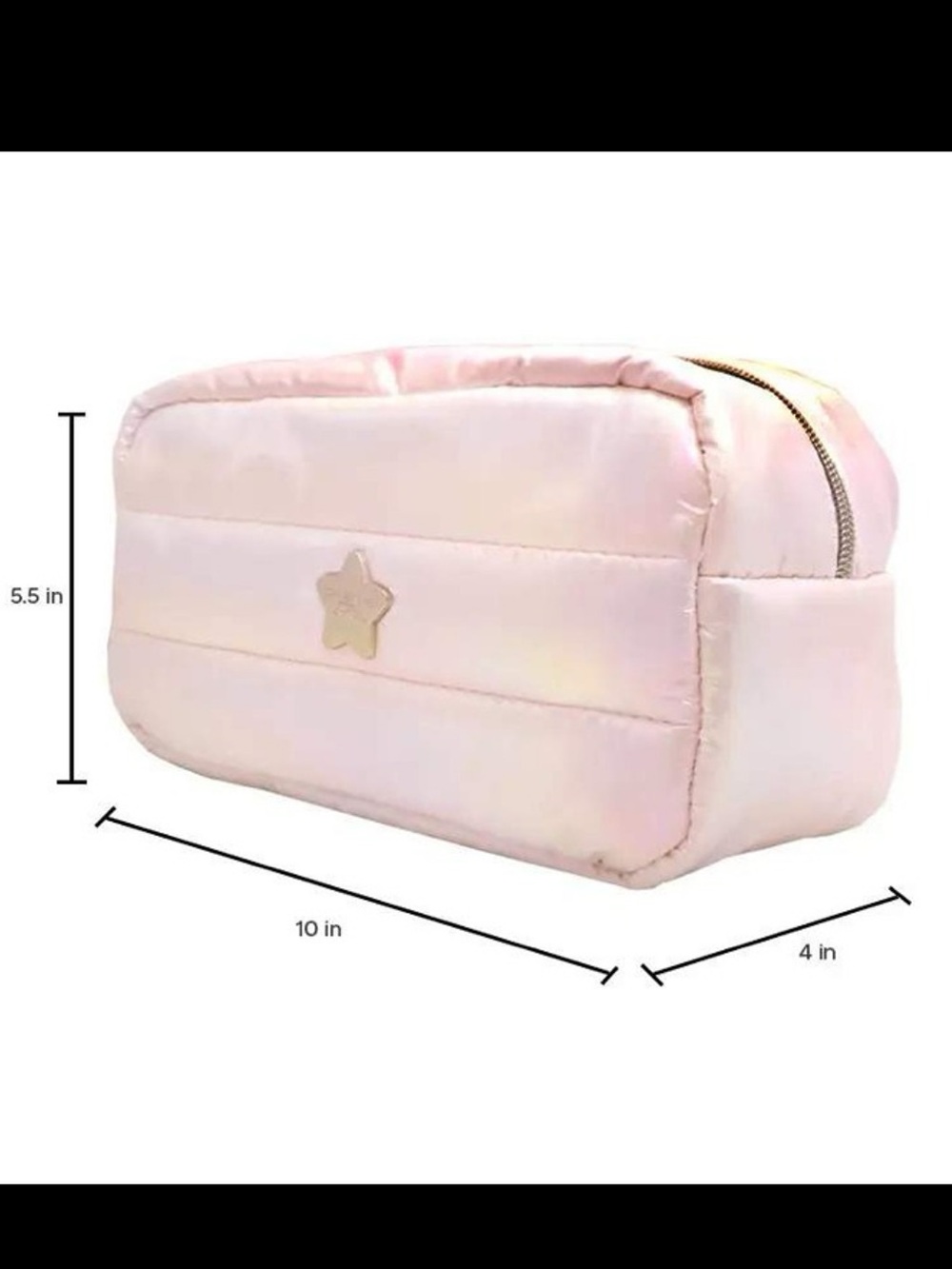 Quilted Pink Hollywood Cosmetic Bag with Star Accent